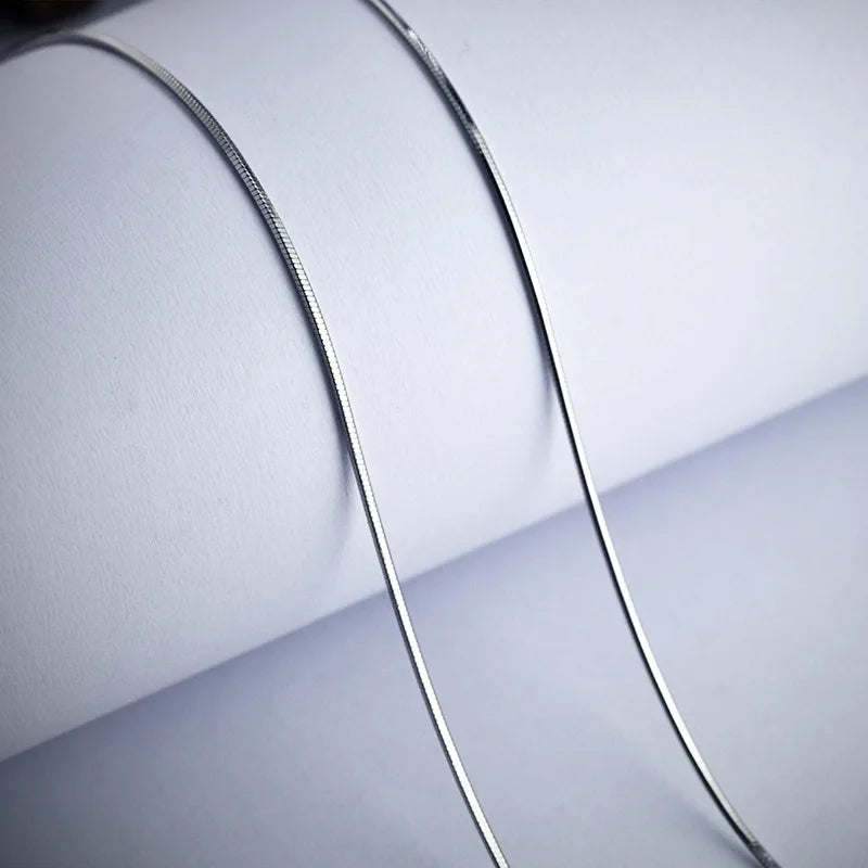 925 Sterling Silver Snake Chain Choker Necklace 16' 18'
