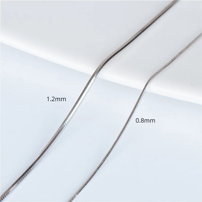 925 Sterling Silver Snake Chain Choker Necklace 16' 18'