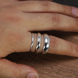 925 Silver Couple Rings Smooth Wedding Band Jewelry