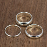 925 Silver Couple Rings Smooth Wedding Band Jewelry