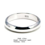 925 Silver Couple Rings Smooth Wedding Band Jewelry