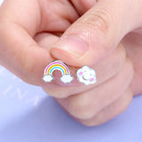 925 Sterling Silver Stud Earrings for Women and Girls - Rainbow Earrings