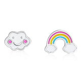925 Sterling Silver Stud Earrings for Women and Girls - Rainbow Earrings
