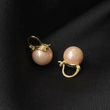 925 Sterling Silver Stud Earrings Pink Purple Pearl Wedding