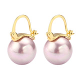 925 Sterling Silver Stud Earrings Pink Purple Pearl Wedding