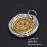 925 Sterling Silver Vajra Pestle Pendant Necklace Vermeil Amulet Jewelry