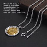 925 Sterling Silver Vajra Pestle Pendant Necklace Vermeil Amulet Jewelry