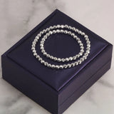 999 Sterling Silver Beads Bracelet For Ladies Kids Minimalism Jewelry