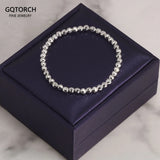 999 Sterling Silver Beads Bracelet For Ladies Kids Minimalism Jewelry