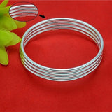 Pure S999 Sterling Silver Bangle Glossy Bracelet Women 8g 10g All Size