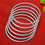 Pure S999 Sterling Silver Bangle Glossy Bracelet Women 8g 10g All Size