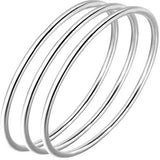 Pure S999 Sterling Silver Bangle Glossy Bracelet Women 8g 10g All Size