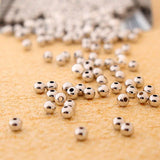 925 Sterling Silver Beads Spacers 18K Rose Round Smooth