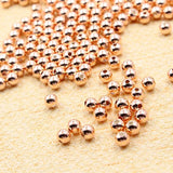 925 Sterling Silver Beads Spacers 18K Rose Round Smooth