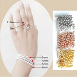925 Sterling Silver Beads Spacers 18K Rose Round Smooth