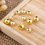 925 Sterling Silver Beads Spacers 18K Rose Round Smooth