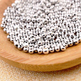 925 Sterling Silver Beads Spacers 18K Rose Round Smooth