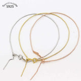 925 Sterling Silver Bracelet Snake Chain Beads Hand Band DIY Jewelry