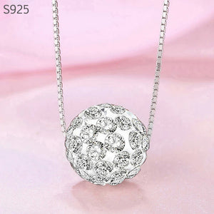 925 Sterling Silver CZ Crystal Pendant Necklace for Women
