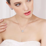 925 Sterling Silver CZ Crystal Pendant Necklace for Women
