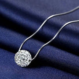 925 Sterling Silver CZ Crystal Pendant Necklace for Women