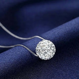 925 Sterling Silver CZ Crystal Pendant Necklace for Women