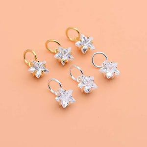 925 Silver Star Pendant Necklace Bracelet Charms