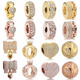 Rose Pave Open My Heart Clip Charm 925 Sterling Silver Beads