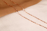 Rose Plated Necklace for Women Water Wave Chain 18 Inches Necklace Pendant