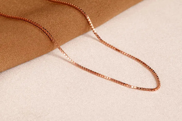 Rose Plated Necklace for Women Water Wave Chain 18 Inches Necklace Pendant