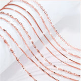 Rose Plated Necklace for Women Water Wave Chain 18 Inches Necklace Pendant