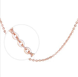 Rose Plated Necklace for Women Water Wave Chain 18 Inches Necklace Pendant