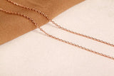 Rose Plated Necklace for Women Water Wave Chain 18 Inches Necklace Pendant