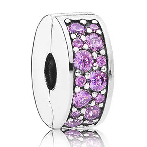 Rose Shining Elegance Crystal Charm 925 Sterling Silver Beads