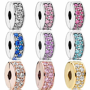 Rose Shining Elegance Crystal Charm 925 Sterling Silver Beads