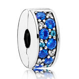 Multicolor Mosaic Clip Stopper Bead 925 Silver Charm Bracelet DIY Jewelry