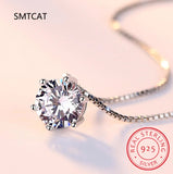 3.2CT Round Cut Moissanite Necklace Sterling Silver