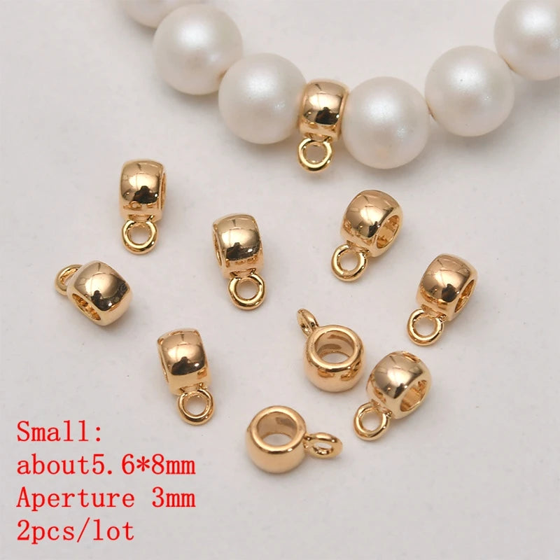 Round Hanging Loose Spacer Beads 2pcs/lot for DIY Jewelry Making