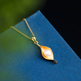 S925 Sterling Silver Freshwater Pearl Pendant Necklace - Anniversary Gift