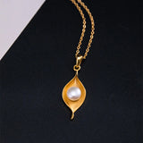 S925 Sterling Silver Freshwater Pearl Pendant Necklace - Anniversary Gift