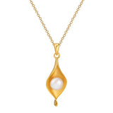 S925 Sterling Silver Freshwater Pearl Pendant Necklace - Anniversary Gift
