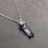 Sterling Silver Necklace Pendant Purple Amethyst Jewelry