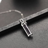 Sterling Silver Necklace Pendant Purple Amethyst Jewelry