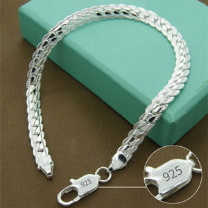 S925 Sterling Silver 5mm Chain Bracelet Wedding Gift