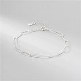 Real S925 Sterling Silver Bracelet Minimalist Style Charm Women Accessories