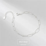 Real S925 Sterling Silver Bracelet Minimalist Style Charm Women Accessories