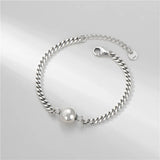S925 Sterling Silver Chain Bracelet Women Beads Jewelry Lobster Clasp