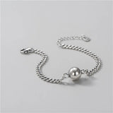 S925 Sterling Silver Chain Bracelet Women Beads Jewelry Lobster Clasp