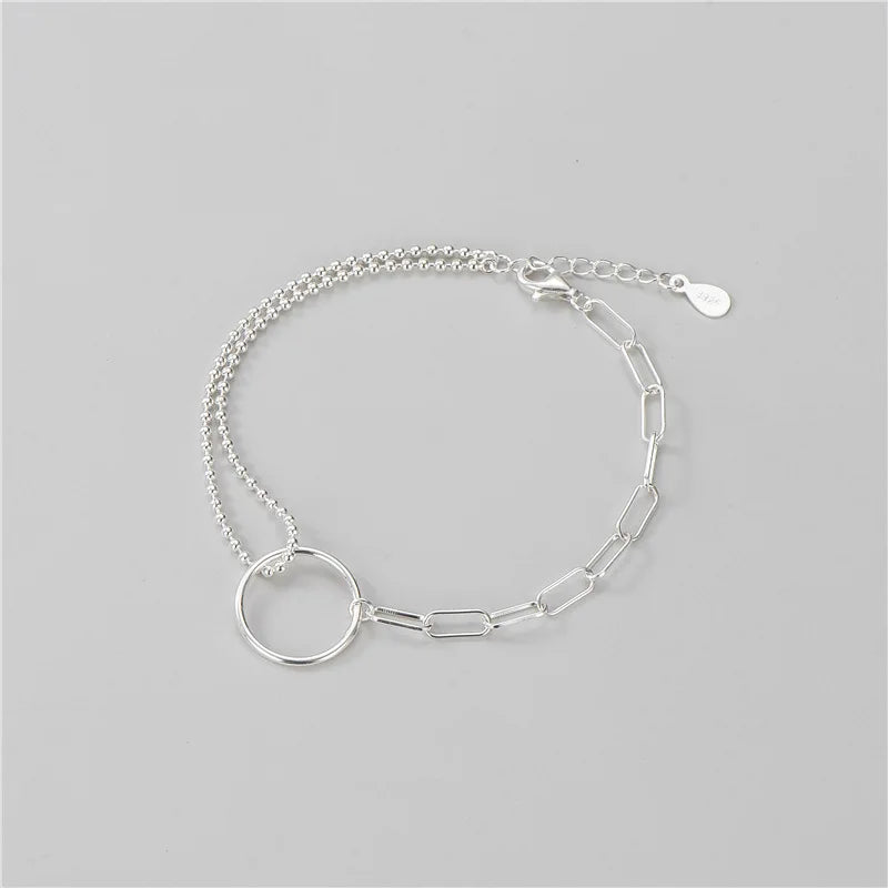 S925 Sterling Silver Circular Beads Friendship Bracelet