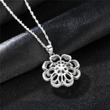 S925 Sterling Silver Flower & Pearl Necklace for Women
